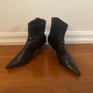 Black Miu Miu Low Heel Ankle Boots